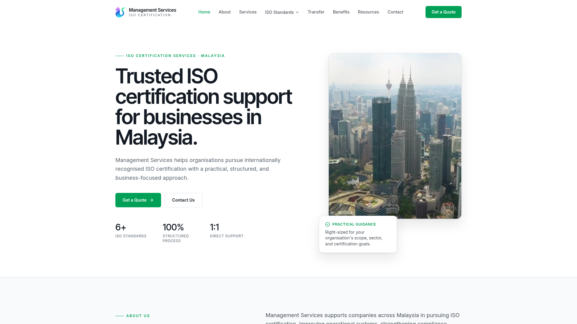 ISO Certification Services demo website preview