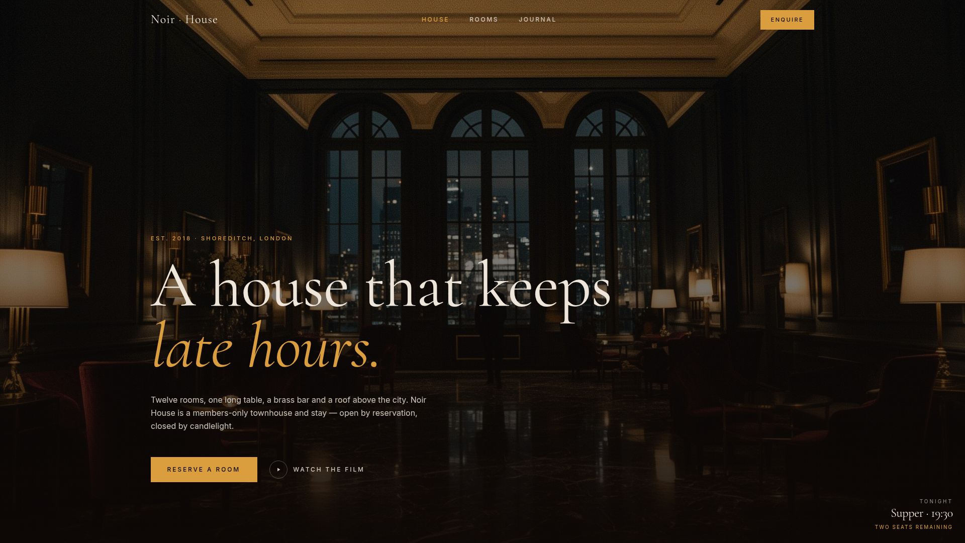 Noir House demo website preview